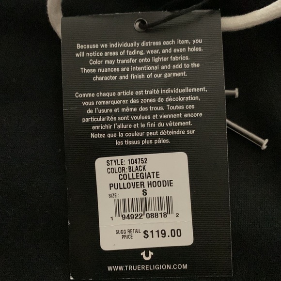 New True religion hoodie sweater - Picture 7 of 10